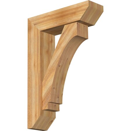 Ekena Millwork Imperial Slat Rough Sawn Bracket w/ Offset Brace, Western Red Cedar, 8"W x 28"D x 40"H BKT0806X28X40IMP06RWR